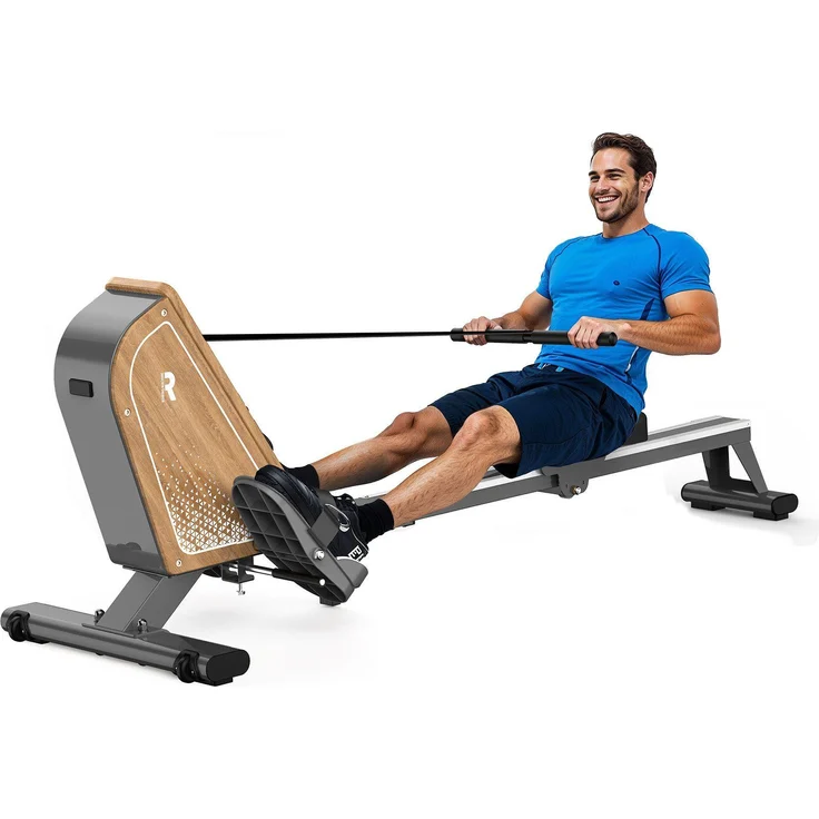 VOWVIT Magnet-Rudergerät mit Bluetooth, klappbar, leise, 16 Stufen, 300N, Grau
