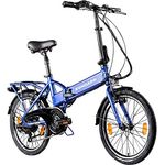 ZÜNDAPP Z101 20 Zoll E Bike Faltrad Damen Herren Elektrofahrrad klappbar Pedelec 6 Gang Schaltung V-Bremsen LED Licht, Schwarz
