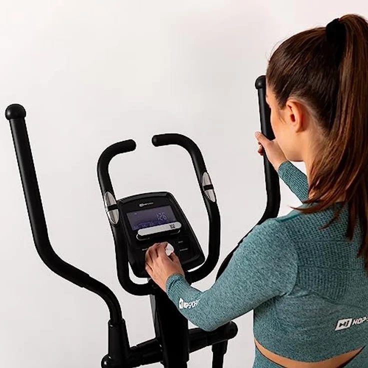 HS HOP-SPORT HS-060C Ellipsentrainer Ergometer - Crosstrainer für Zuhause mit App-Steuerung, HRC-Funktion, 16 Widerstandsstufen - Elliptical Trainer max. Benutzergewicht 150 kg blau – Bild 2