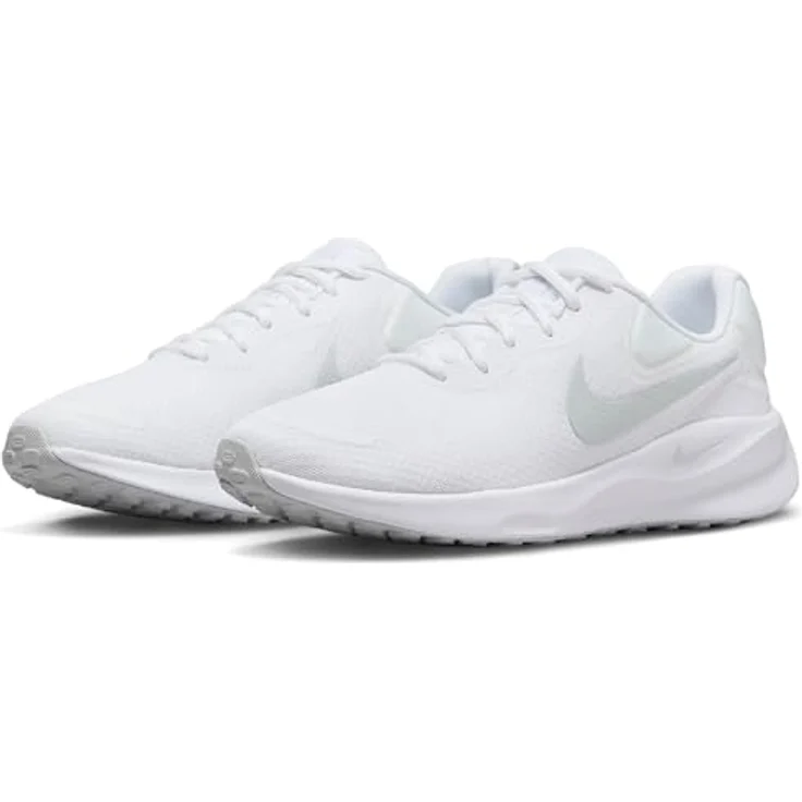 Nike Revolution 7, Neutrale Laufschuhe mit dämpfender Schaumstoff-Mittelsohle, Gummi-Außensohle, Weiß, EU 42 1/2 – Bild 2
