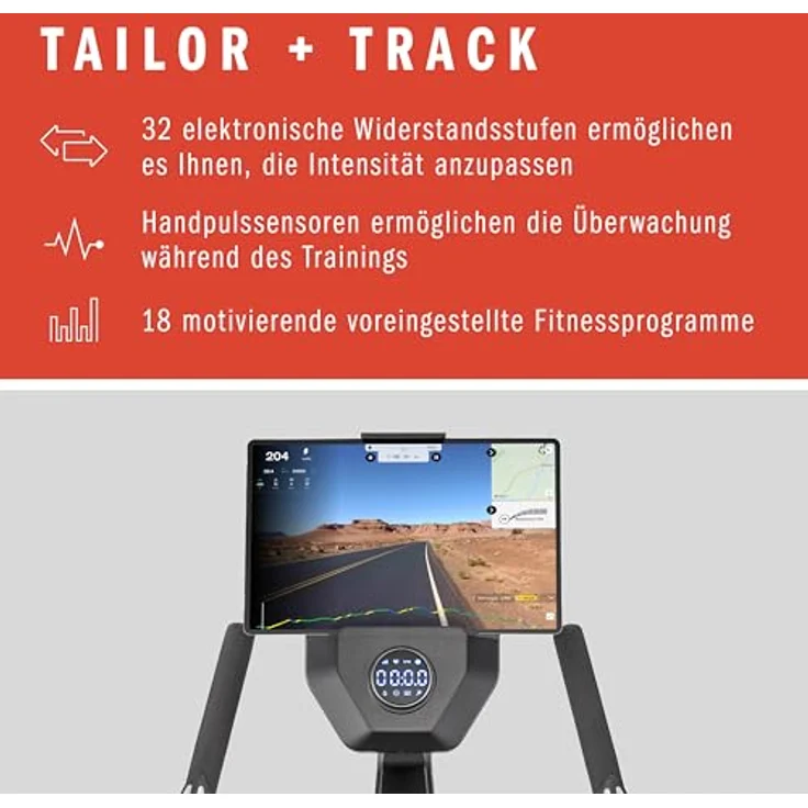 adidas Performance Ergometer C-24c, mit Tablet-Halterung, LED-Display, Bluetooth und App-Funktion, schwarz - Preisvergleich – Bild 6
