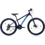BERLIN BIKE MTB1 Mountainbike 26 Zoll, 33 cm Rahmenhöhe, hydraulische Scheibenbremsen, Shimano 21-Gang, Schwarz-Blau