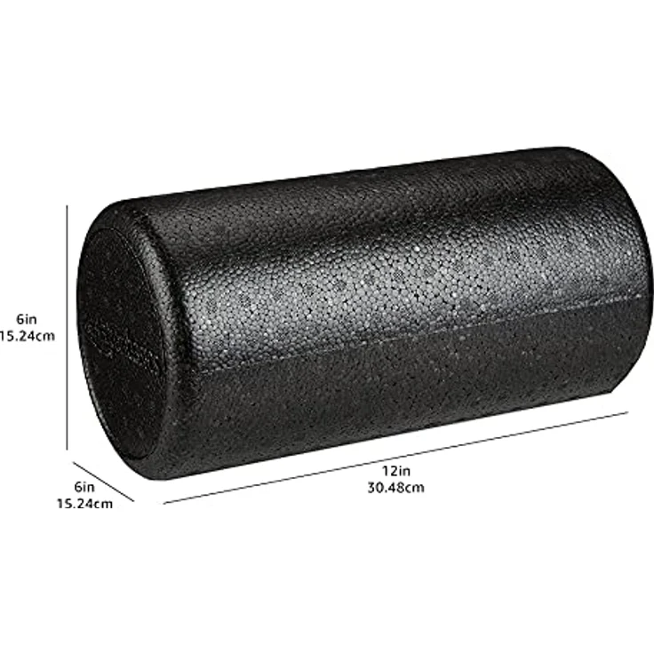Amazon Basics Hochdichte Schaumstoffrolle, rund - 30 cm, schwarz, ideal für Balance- und Krafttraining, leicht zu reinigen und zu transportieren – Bild 4