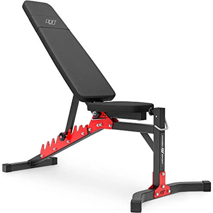 Marbo Sport Verstellbare Trainingsbank MH-L115, Hantelbank mit 9 Rückenlehnenwinkeln, Schwarz – Bild 1