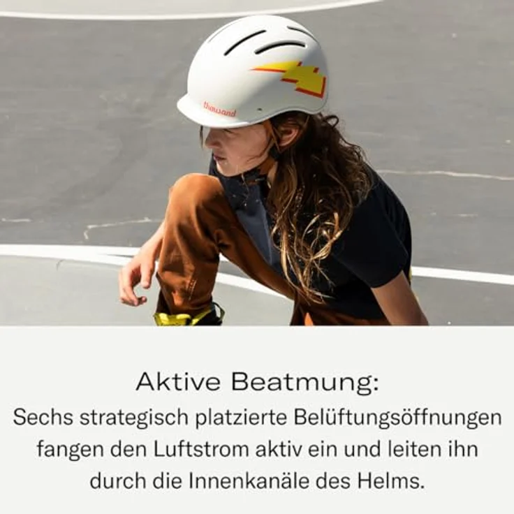 Thousand Jr. Velohelm, sicherheitszertifiziert für Radfahren und Skateboardfahren, verstellbares Dial-Fit-System, für Kopfumfang 49-53 cm, mit abnehmbaren reflektierenden Aufklebern – Bild 4