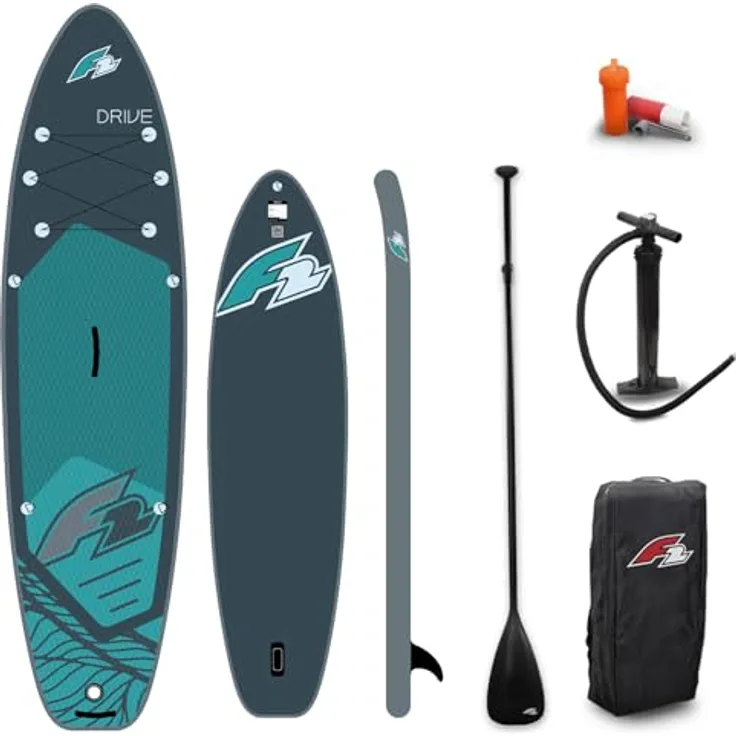 F2 SUP Stand Up Paddle Board Drive 320cm 10,5 Petrol, vielseitig und stabil, inkl. Zubehör und 6" Dropstitch-Material