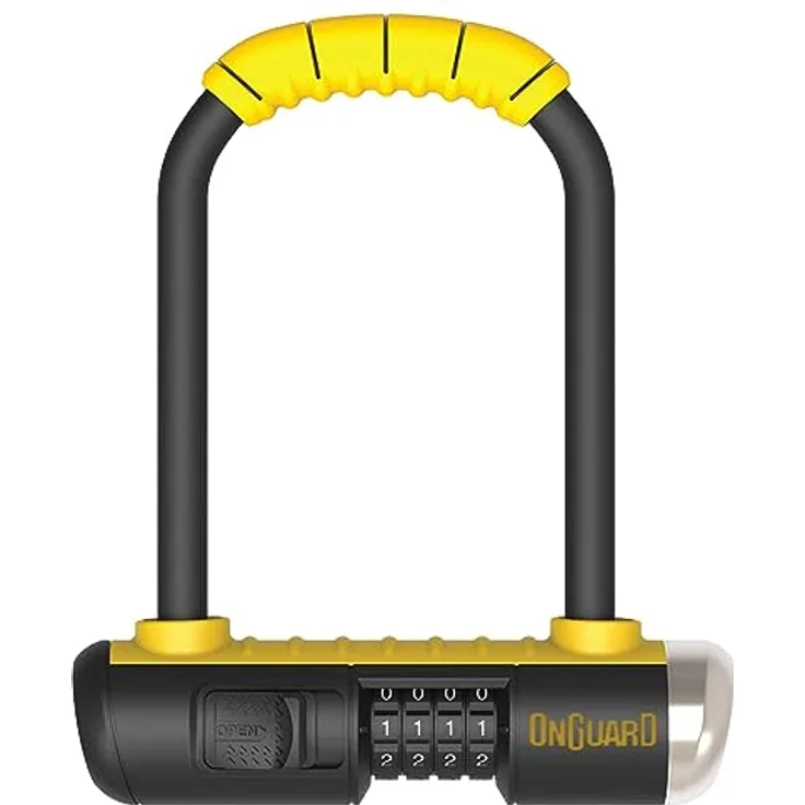 Onguard Veloschloss X2P Double Bolt, Bügelschloss mit einstellbarem Zahlenschloss, gehärteter Stahl, hohe Sicherheit, 230 mm Bügelhöhe, schwarz