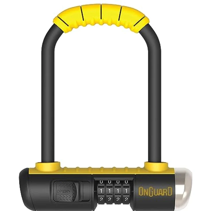 Onguard Veloschloss X2P Double Bolt, Bügelschloss mit einstellbarem Zahlenschloss, gehärteter Stahl, hohe Sicherheit, 230 mm Bügelhöhe, schwarz – Bild 1
