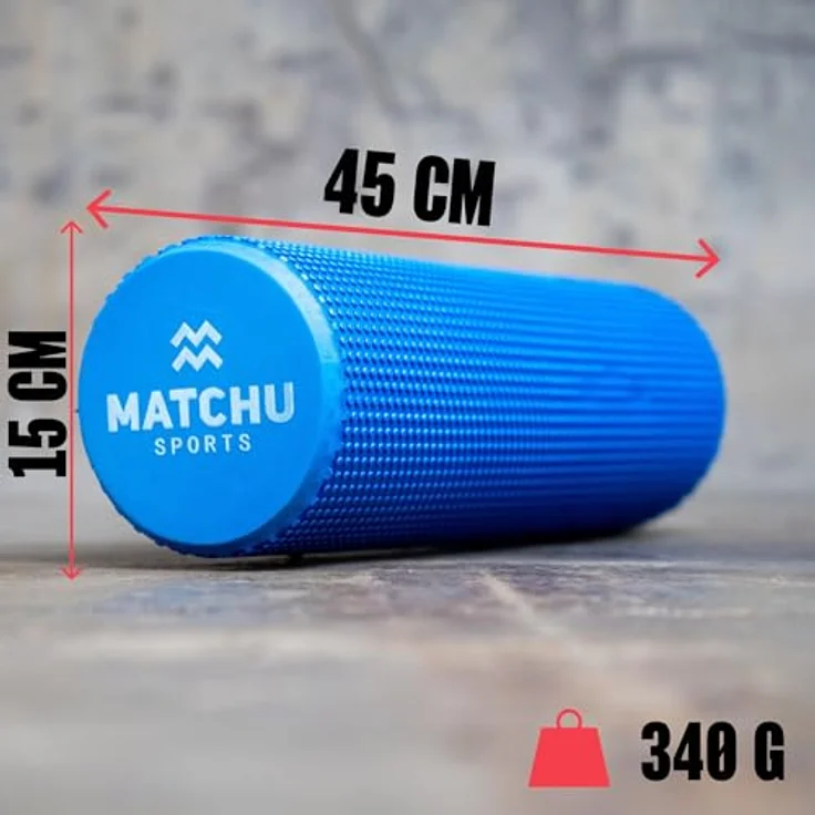 Matchu Sports MATCHU Faszienrolle, Massageroller weich, 45x15 cm, Blau, EVA Foam, für Muskelentspannung und Durchblutungsförderung – Bild 2