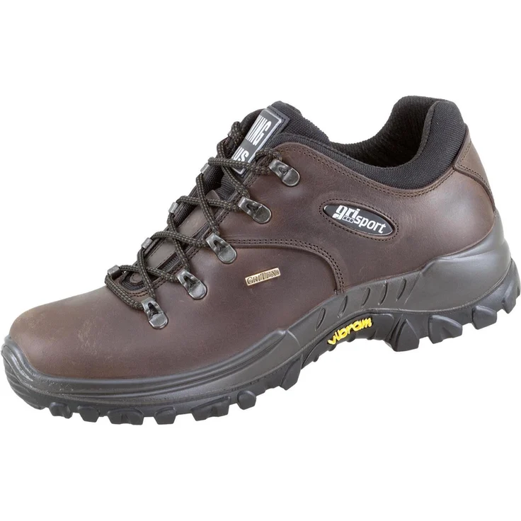 Grisport Halbschuh Wanderschuhe, Fettleder, griffige Vibram®-Sohle, wind- und wasserabweisendes Gritex-Innenfutter, braun, Gr. 43