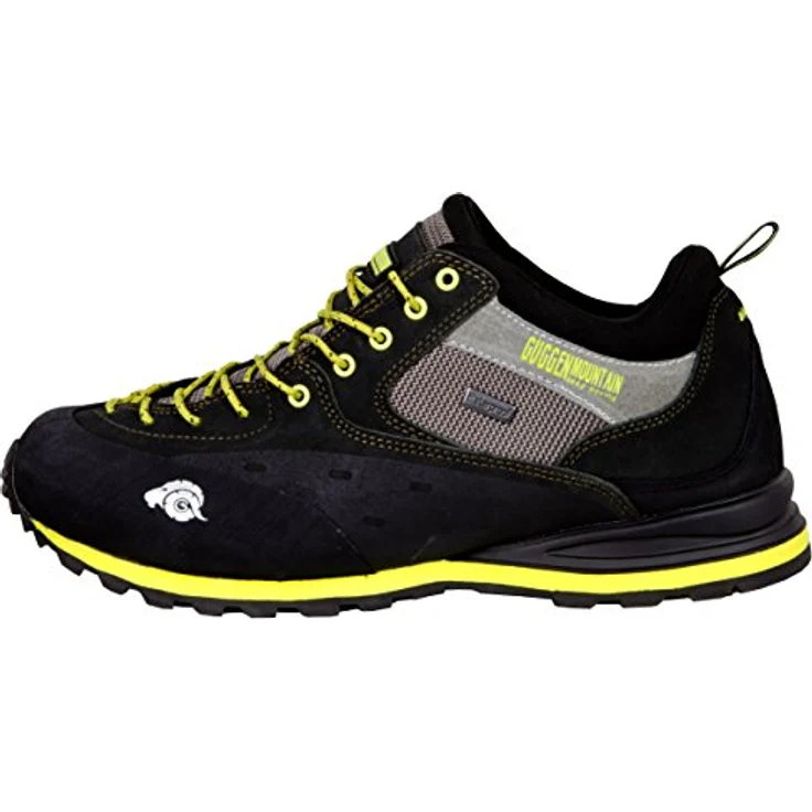 GUGGEN Mountain PT 022, Herren Wanderschuhe aus Leder, wasserfest mit Gummisohle und maximalem Komfort, gelb abgesetzt – Bild 6