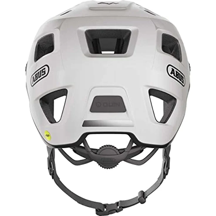ABUS MTB-Helm MoDrop MIPS, robuster Fahrradhelm mit Aufprallschutz für Mountainbiker, individuelle Passform, unisex, weiß glänzend, Größe L – Bild 3