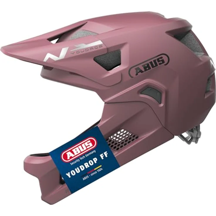 ABUS MTB-Helm YouDrop FF, Fullface-Helm für MTB-Trails, rot, Größe S mit abnehmbarem Kinnbügel und Zoom Ace Verstellsystem – Bild 1