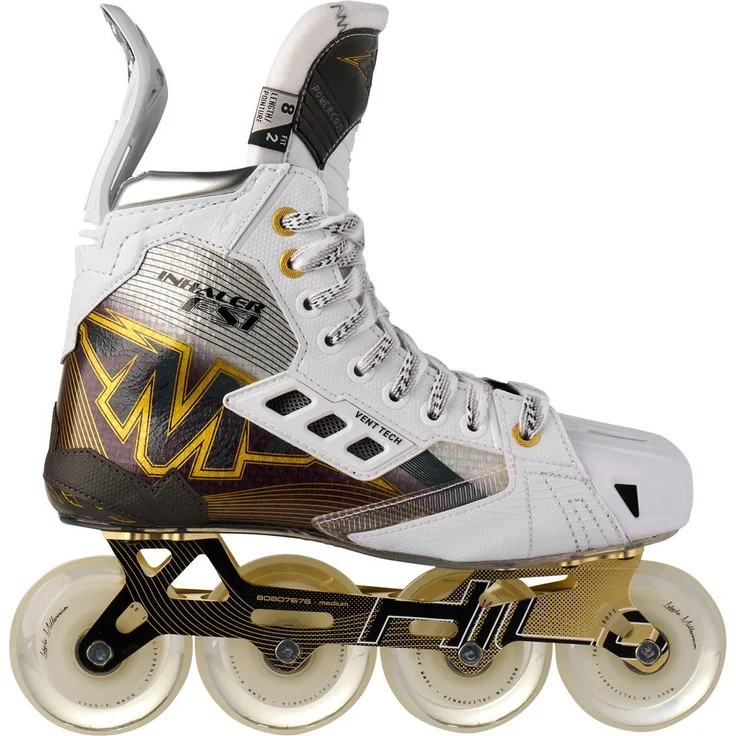 Mission Inhaler FS1 SR, Inline Skates für Rollhockey, Größe 44.5, Curv Composite Chassis, belüftete Zehenkappe, Schweizer Lager, Millenium X-Soft Räder