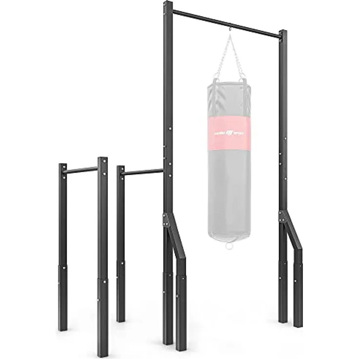 Marbo Sport Klimmzugstange mit Boxsackhalterung und langen Dip-Stangen MO-Z2, OUTDOOR, tragfähig bis 110kg, pulverbeschichtet, massive Metallprofile, MADE IN EU