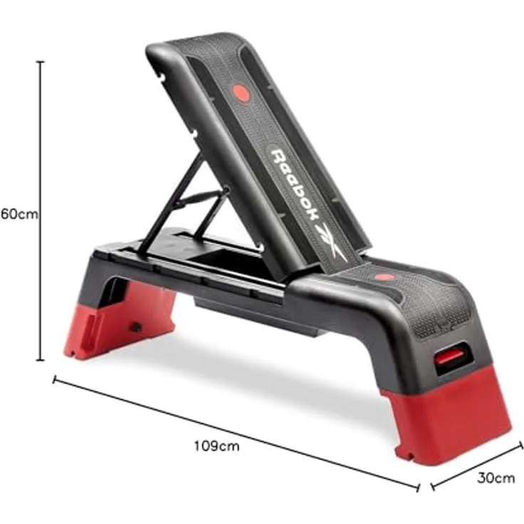 Reebok Steppbrett, verstellbare Plattform für Heimtraining mit Neigungs- und Höhenverstellung, 121 x 33 x 35 cm – Bild 12