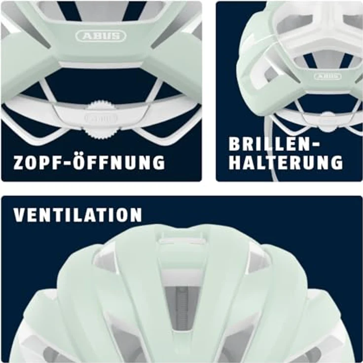 ABUS StormChaser ACE, leichter Rennradhelm für Radrennen und Gravelbike-Touren, Pure Mint, Größe S (51-55 cm) – Bild 4