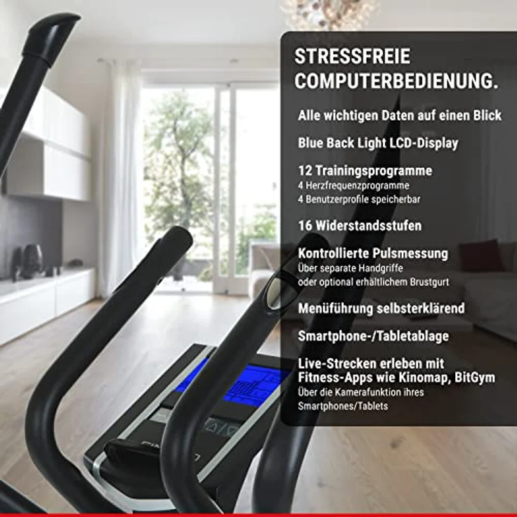 Finnlo Loxon Crosstrainer, Silber/Anthrazit, 148 x 58 x 158 cm – Bild 4
