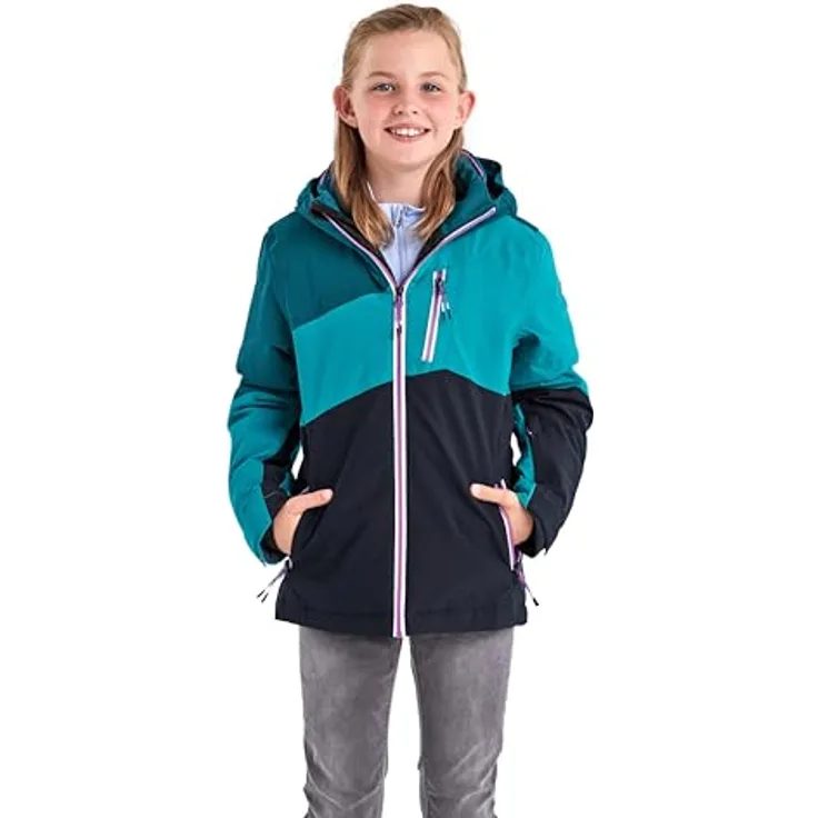 Killtec KSW 166 GRLS SKI JCKT 00526, Skijacke für Mädchen, atmungsaktiv, wasser- und winddicht, dunkel türkis, Größe 128