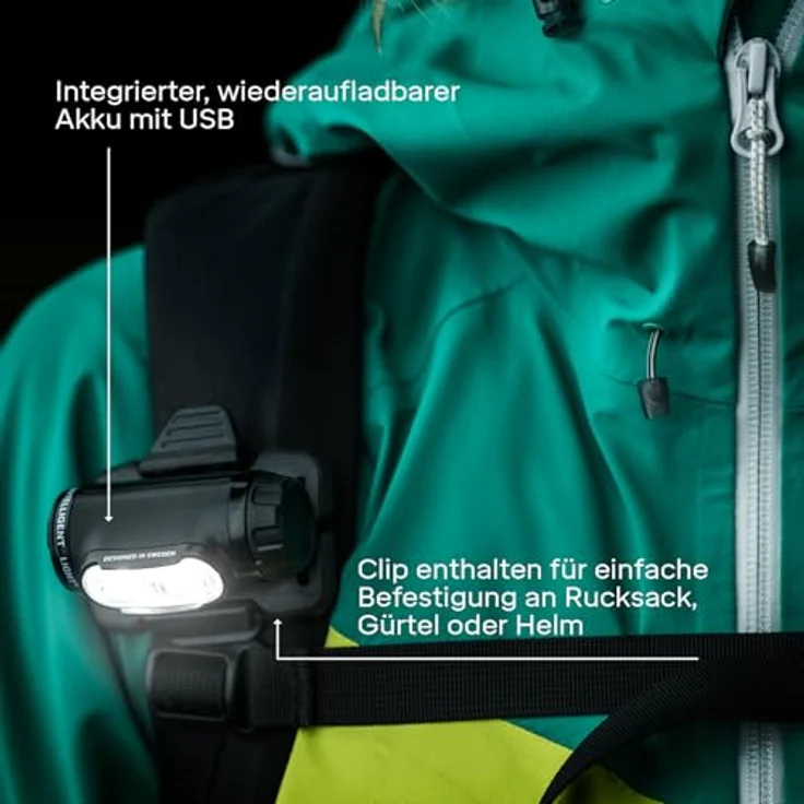 Silva Explore 4RC, Wasserdichte Stirnlampe Aufladbar mit USB, 400 Lumen, 3 Helligkeitsstufen & 3 LED-Farben, inkl. Rotlicht, für Outdoor & Sport – Bild 5