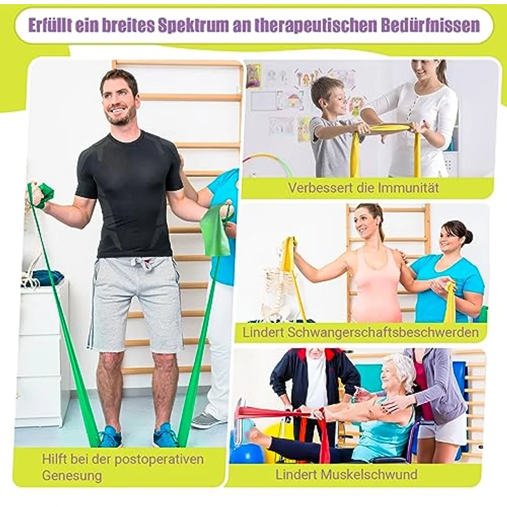 GYMERK Fitnessbänder 3er-Set, 1.8m Widerstandsbänder mit 3 verschiedenen Widerstandsstufen und Übungsanleitung, ideal für Yoga, Pilates und Krafttraining – Bild 5