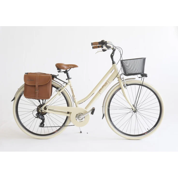 Via Veneto Cityfahrrad 28 Zoll 605 Aluminium Lady beige, 6-Gang Kettenschaltung, V-Bremsen, Trekkinglenker