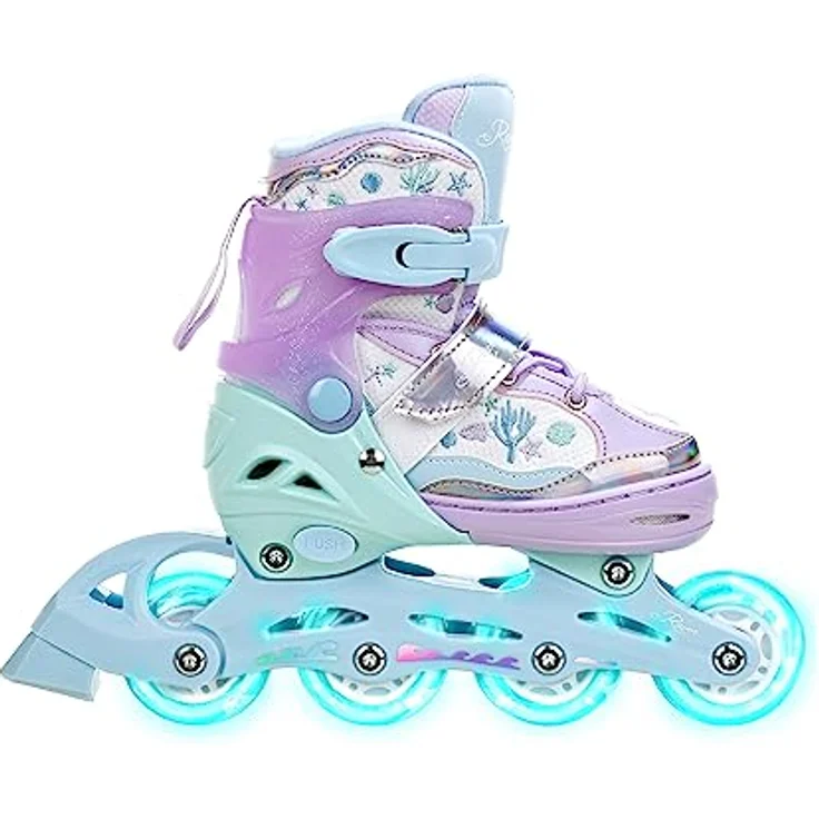 RAVEN 2in1 Schlittschuhe Inline Skates für Kinder Mädchen, verstellbar Isla Violet, Größe 34-37 (21,5cm-24cm), PU-Rollen, Double-Vent-System, Shock-Absorbing-System – Bild 2