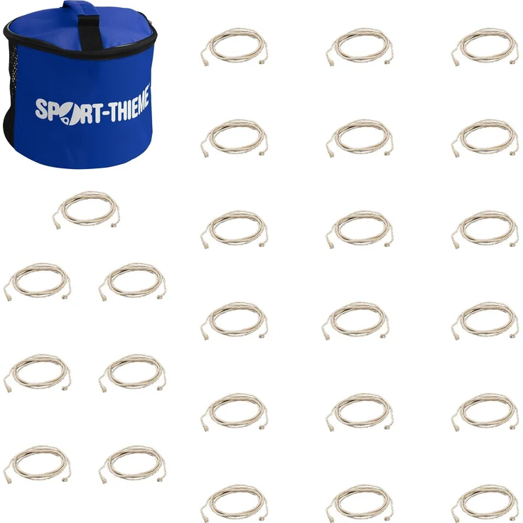 Sport-Thieme Springseil, 280 cm, verstärkt für optimale Schwingeigenschaften, Set mit 25 Stück und Aufbewahrungstasche