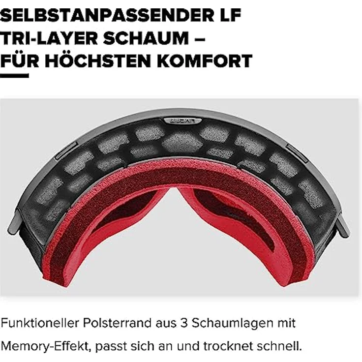 Atomic Four HD, Skibrille mit Doppelglas-Konstruktion und zylindrischen Gläsern, vollrahmiges Design – Bild 7