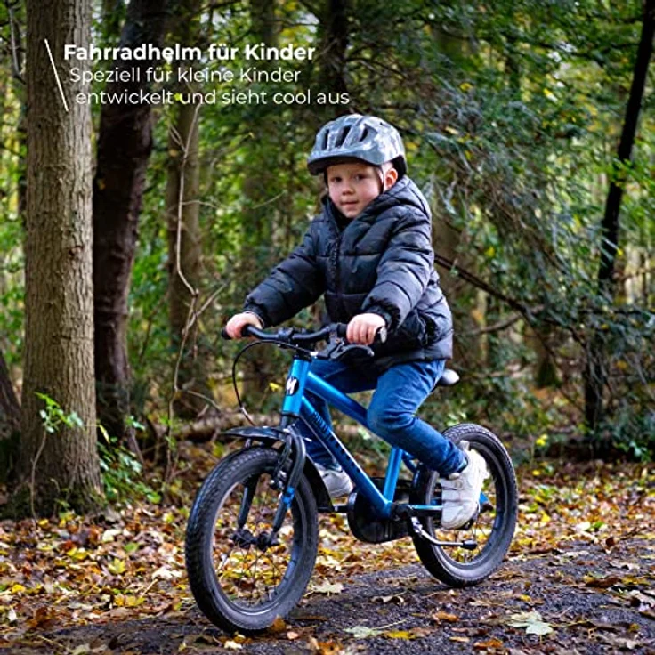 BBB Hero Kids Velohelm, Schalenkonstruktion, 46 - 52 cm, mit Insektennetz und waschbarem Kinnpolster, blau – Bild 2