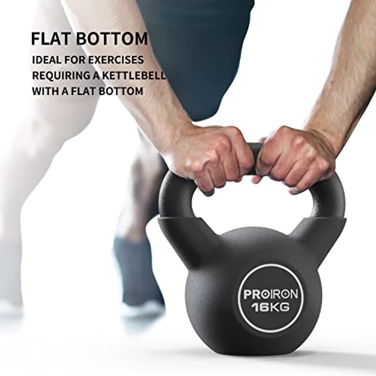 PROIRON Kettlebell, Kugelhantel mit hochwertiger Neoprene Coated, 16 kg | Bodenschonend | Schwunghantel Rundgewicht Neopren – Bild 3
