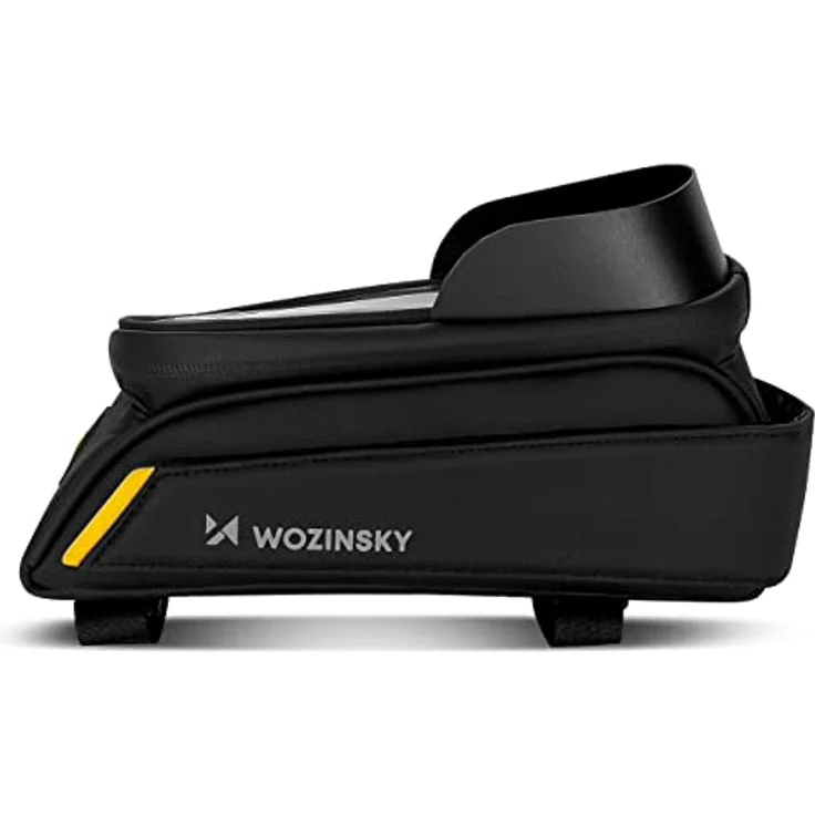 Wozinsky WBB25BK Fahrradtasche, rahmenmontierte, wasserdichte Tasche für Fahrräder, 2L, schwarz, mit Handyhalterung und Kopfhöreranschluss – Bild 4