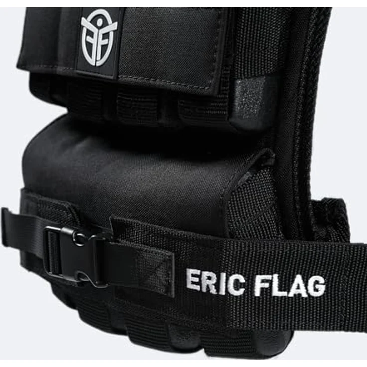 Eric Flag - Gewichtsweste 20kg oder 10kg, Herausnehmbare Metall-Gewichte, Verstellbare Trainingsweste für Crosstraining, Krafttraining, Calisthenics und Gym, Hochwertige Weight Vest Damen & Herren – Bild 5