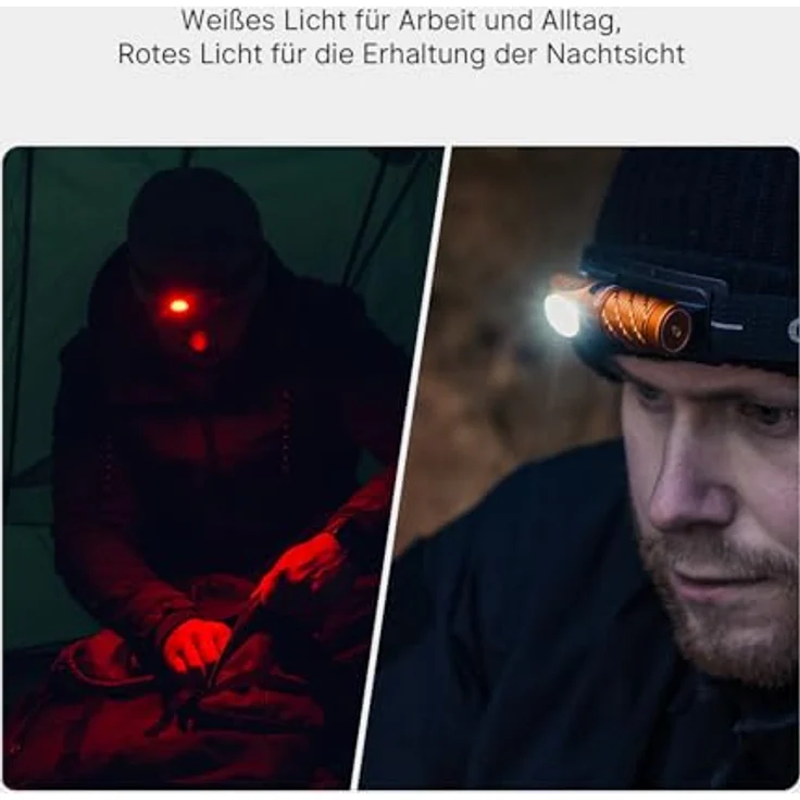 OLIGHT Perun 3 Mini Kit, aufladbare Stirnlampe mit 1250 Lumen, 60 Tage Laufzeit, 5 Weißlicht- und 3 Rotlicht-Modi – Bild 3