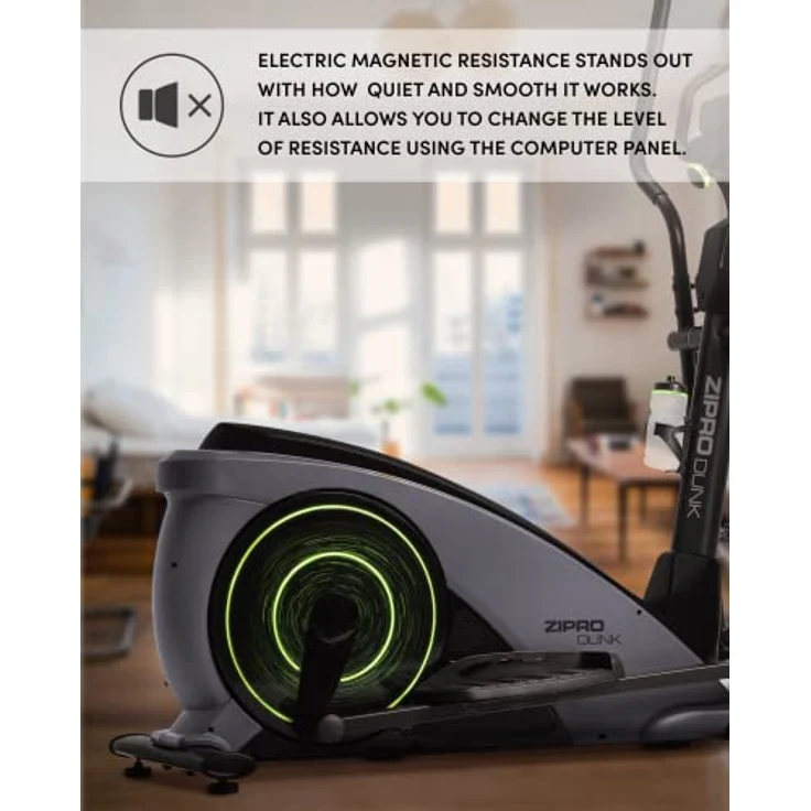 Zipro Dunk Magnetischer Crosstrainer für Zuhause iConsole+ bis zu 150 kg - 12-Stufen Widerstand Ellipsentrainer Heimtrainer mit Computer misst Puls Kalorien Distanz Schnelligkeit - in Grau – Bild 4