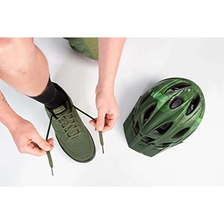 Endura Hummvee Flat Pedal Schuh, olivgrün, Größe 45, atmungsaktive Gummisohle mit StickyFoot Grip und flexibler Passform – Bild 2