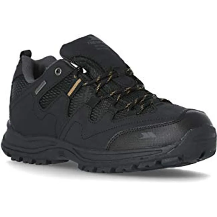 TRESPASS Finley Low Cut Wanderschuhe für Männer, Schwarz, Größe 43, atmungsaktiv und rutschfest