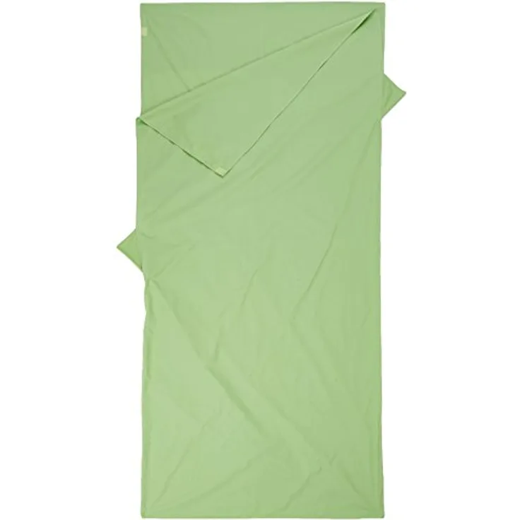 Cocoon Schlafsack, 220 cm, leichter Innenschlafsack aus biologischer Baumwolle mit Klettverschluss und Einschubfach für Kissen