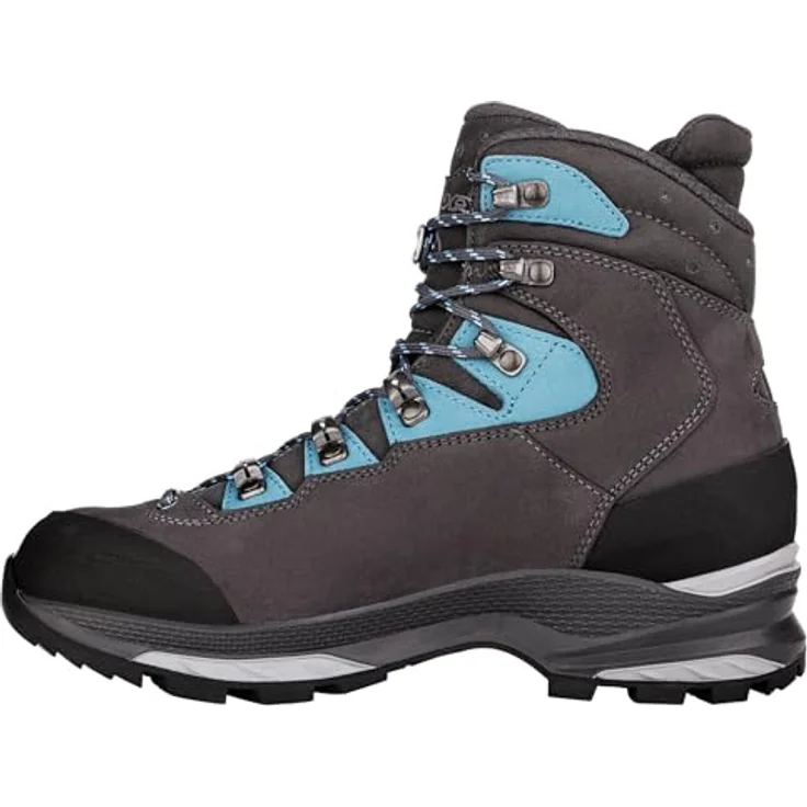 LOWA MAURIA EVO GTX Ws 9768, Wanderschuhe für Damen, anthrazit/türkis, Größe 39, Obermaterial aus Leder, Gummiaußensohle – Bild 3