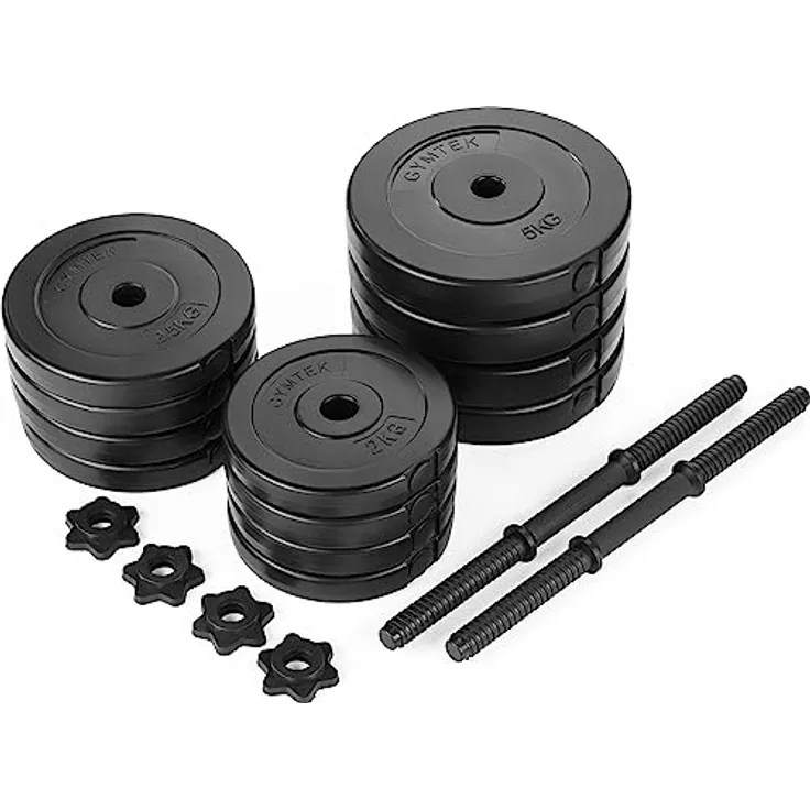 Gymtek Kurzhanteln 2er Set, 2x20kg, Verstellbare Hanteln, Dumbbell Set, Muskelaufbau, betonbeschichteter Kern, robuste Kunststoffüberzug