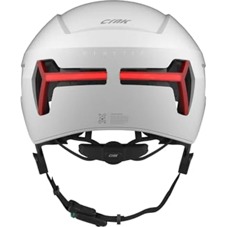 CRNK Genetic Alpha Fahrradhelm, Ultraleichter Rennradhelm mit LED-Beleuchtung, Aerodynamisch, Magnetverschluss, Perfekte Passform, EPS+PC-Schutz – Weiß – L – Bild 5