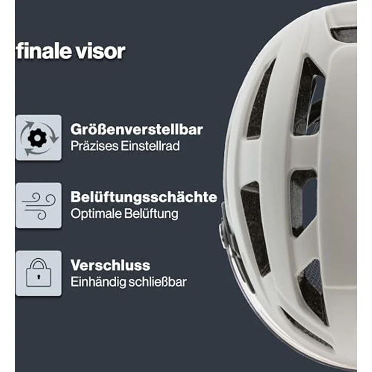 Uvex Sports Velohelm, sand-white matte, Kopfumfang 52-57 cm, mit Visiersystem und 19 Belüftungsöffnungen – Bild 2