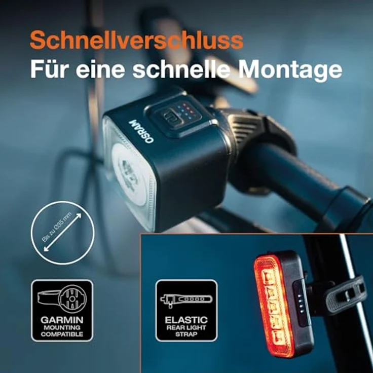 OSRAM Fahrradbeleuchtung Set LED, kraftvolle Ausleuchtung bis zu 95 Meter, integrierter Helligkeitssensor – Bild 5