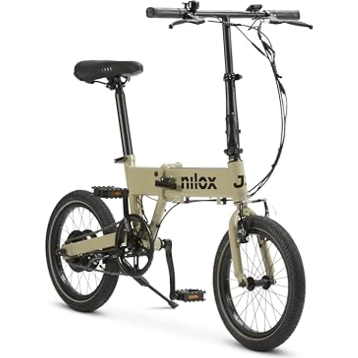 Nilox Ebike J2, Faltbares Elektrofahrrad mit 36 V/250 W Motor, bis zu 30 km Reichweite, 25 km/h, 16" Reifen, Sand – Bild 2