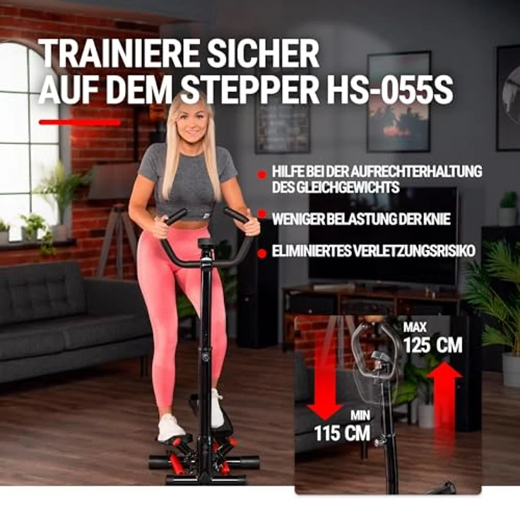 Hop-Sport Stepper HS-055S Noble, Swing Stepper mit LCD-Bildschirm, Stepper für Zuhause mit Lenker - platzsparend und stabil – Bild 3