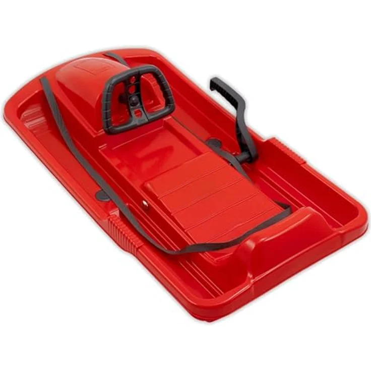 KHW Lenkschlitten Snow Fox, Rot, 95 cm, TÜV-geprüft, inkl. Zugseil, kälte- und lichtbeständiger Kunststoff, Made in Germany – Bild 4