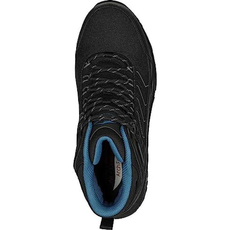 Skechers Wanderschuhe, Leder Trekkingschuh mit wasserabweisendem Obermaterial und Memory-Foam, Schwarz – Bild 4