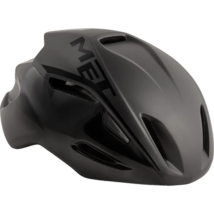 MET Manta, Aerodynamischer Fahrradhelm mit NACA-Belüftung, Schwarz matt, Größe S, 200g