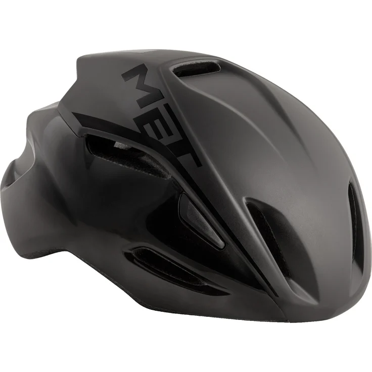 MET Manta, Aerodynamischer Fahrradhelm mit NACA-Belüftung, Schwarz matt, Größe S, 200g