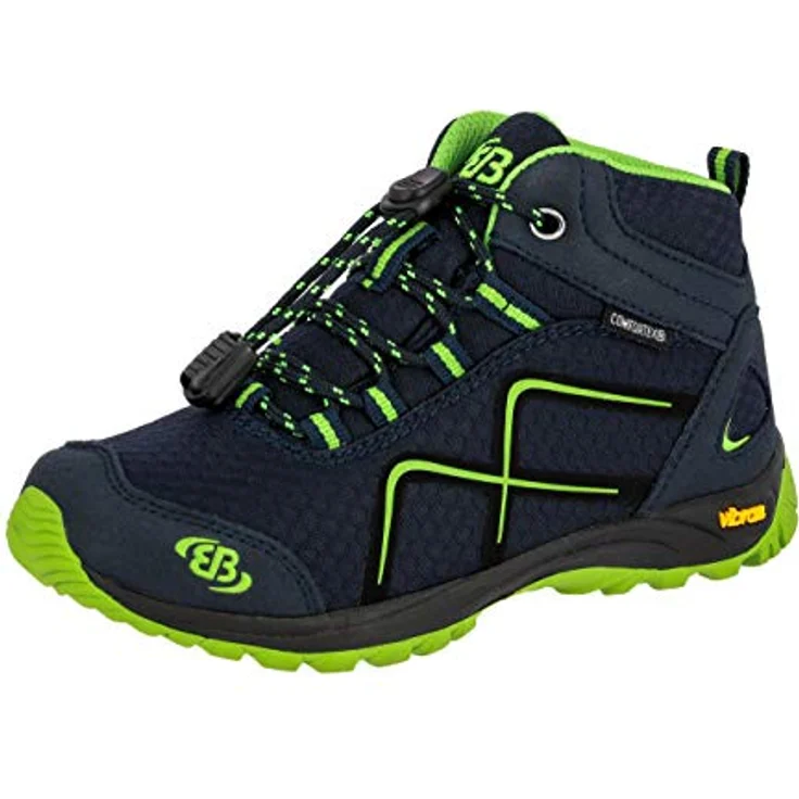 Brütting Jungen Wanderschuhe Stiefel (28) aus Synthetik, blau, normale Weite, flacher Absatz 1 cm, Schnürverschluss – Bild 1
